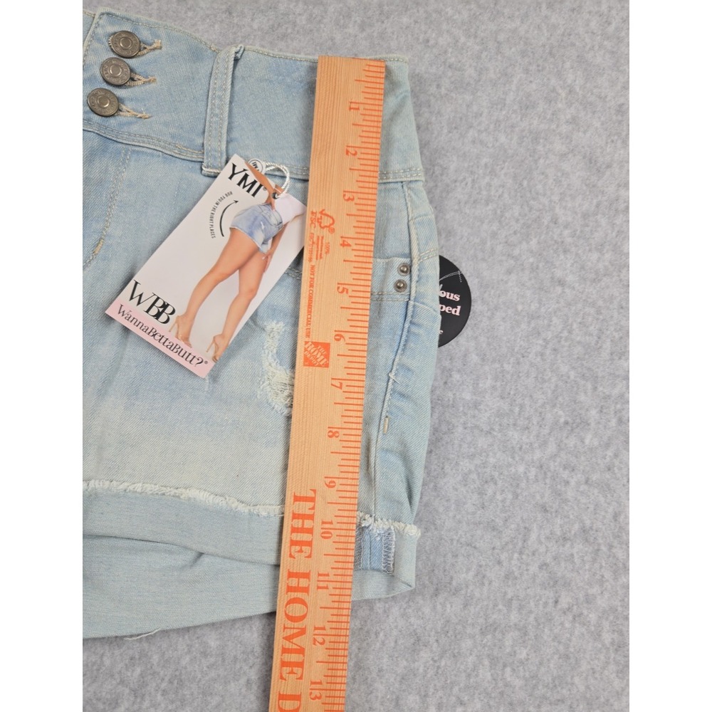 YMI Wanna Betta Butt Womens Size 5 Denim Jean Shorts Distressed Stretch NWT - Picture 6 of 7